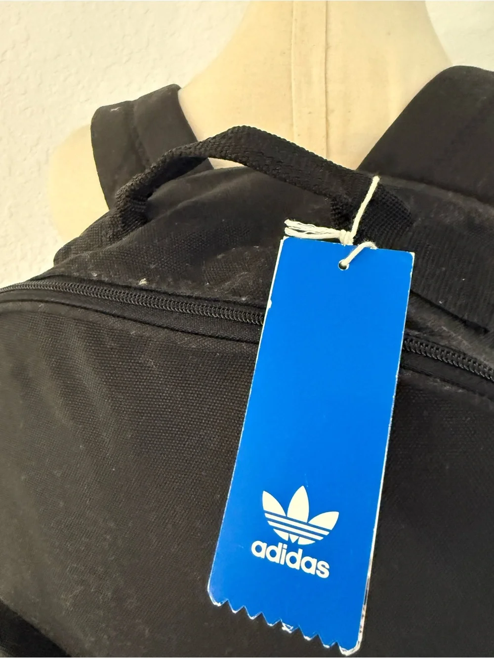 New adidas Black Mens Backpack with Dual Patch Front Pockets